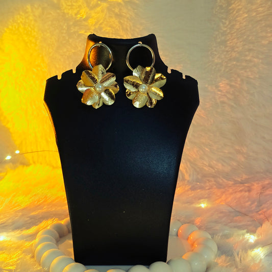 Golden Daisy Hoops