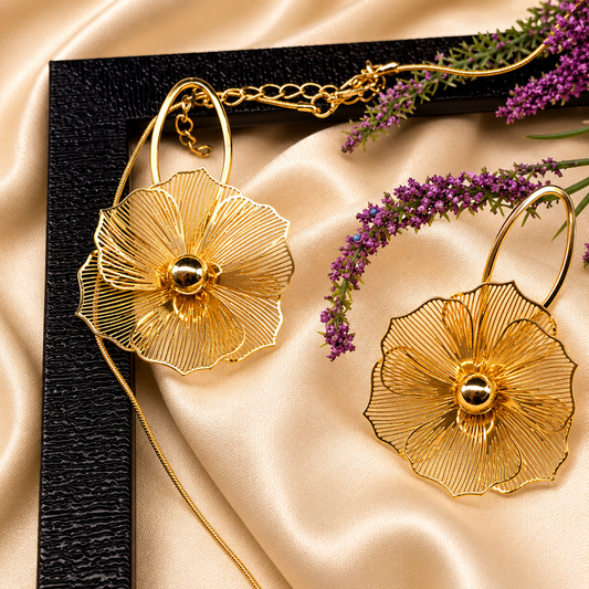 Golden Bloom Statement Earrings