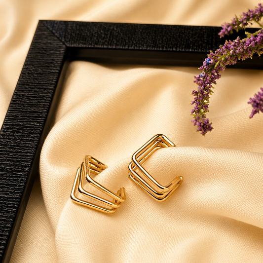 Triple Line Hoops