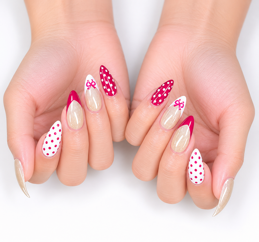 Cherry Dot Charm Nails