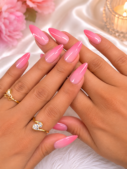 Pink Petal Ombre Nails