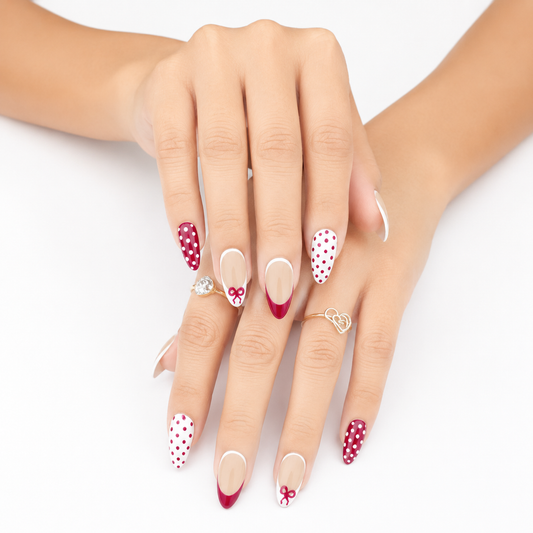 Cherry Dot Charm Nails