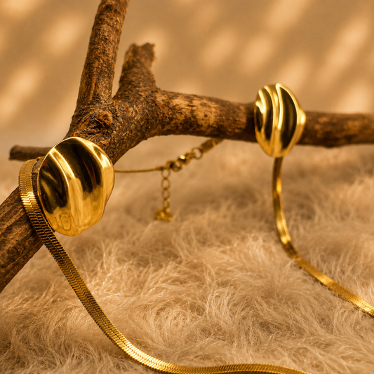 Molten Gold Disc Necklace