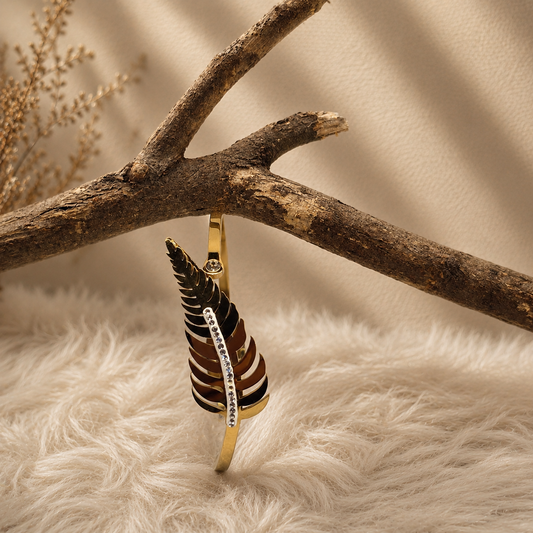 Noir Feather Crystal Cuff