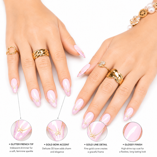 Pink Ribbon Luxe Nails