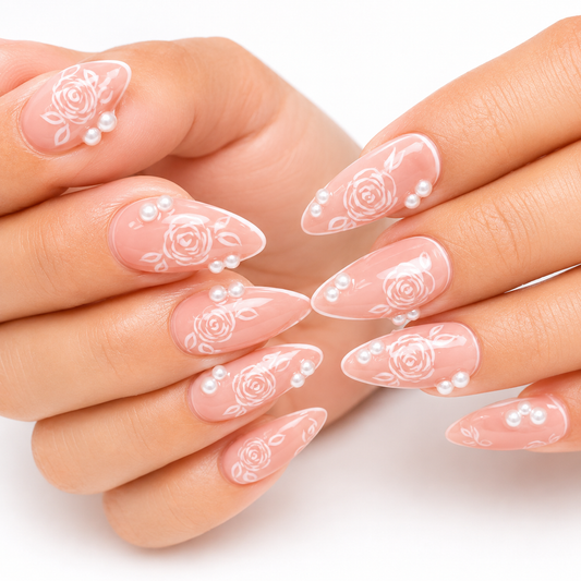 Pearl Rose Romance Nails