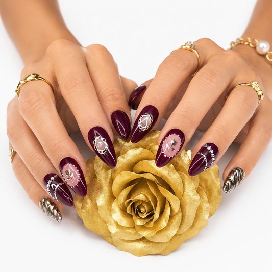Royal Rose Bridal Nails