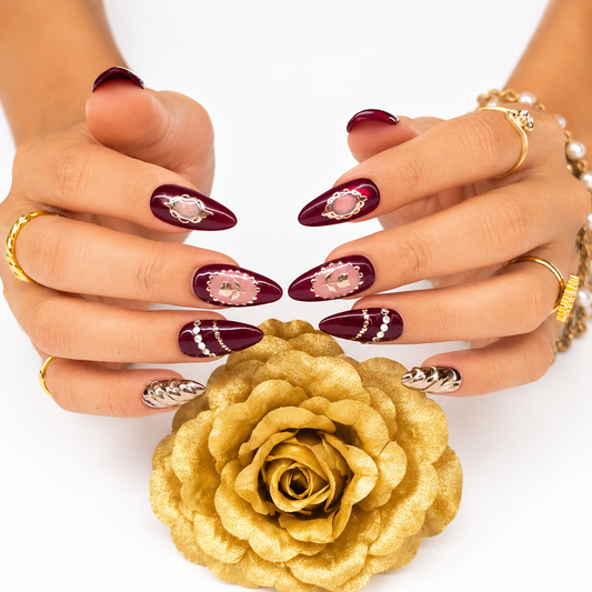 Royal Rose Bridal Nails