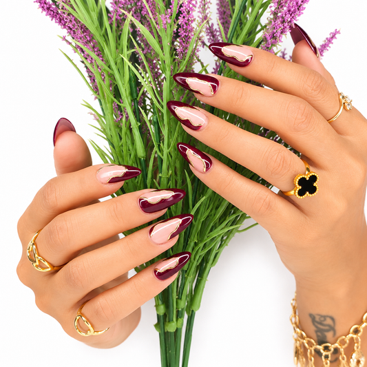 Burgundy Princess Nails