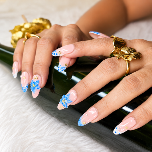 Sky Petal Bloom Nails
