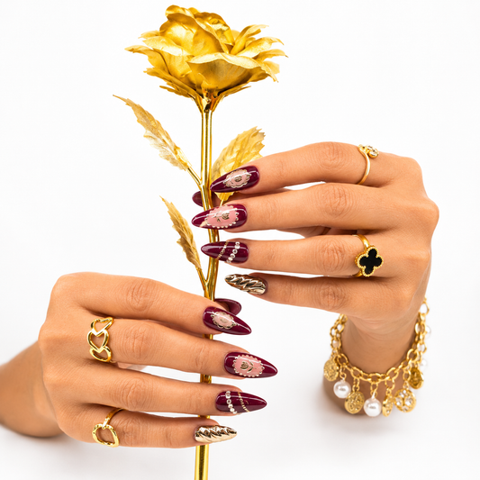 Royal Rose Bridal Nails