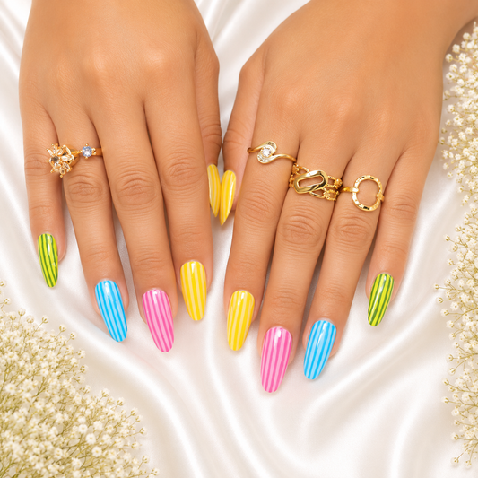 Candy Stripe Pop Nails