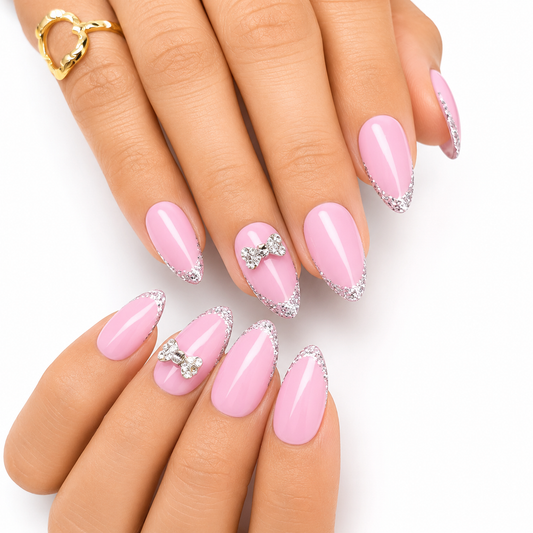 Sugar Bow Sparkle Nails