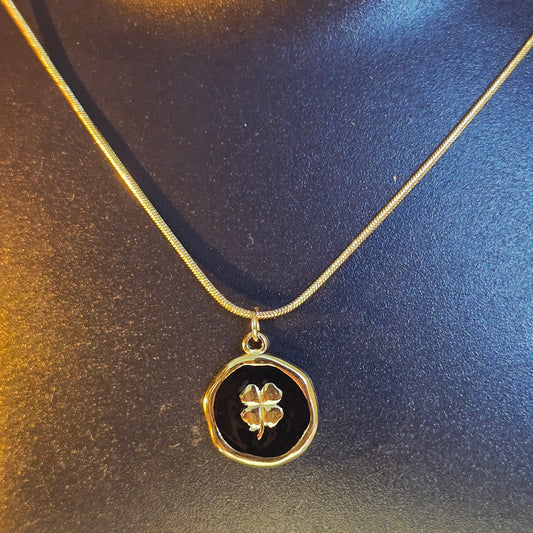 Midnight Clover Charm