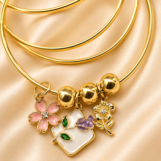 Golden Garden Charm Bracelet