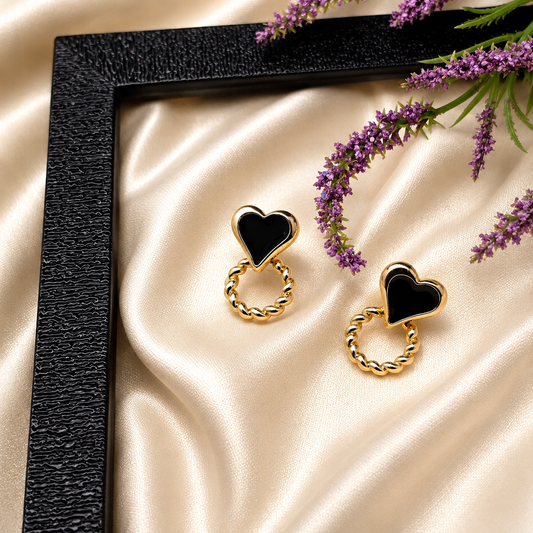 Ruby Heart Hoops