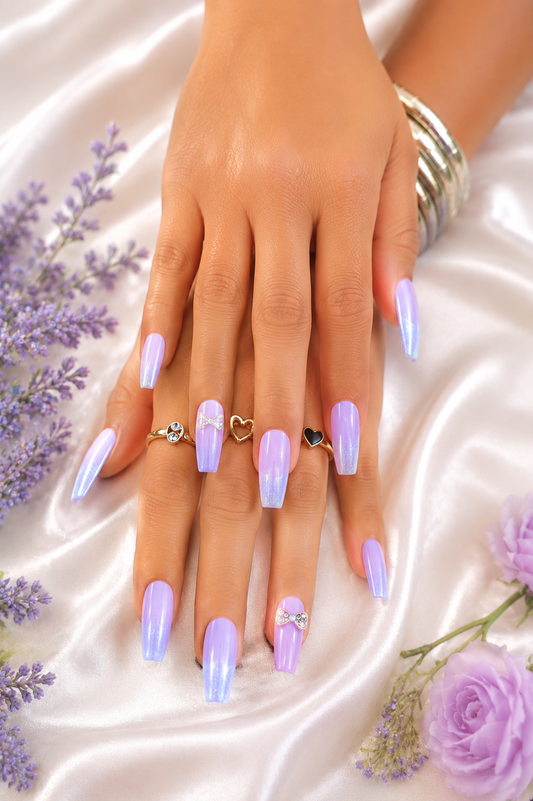 Lavender Stardust Nails