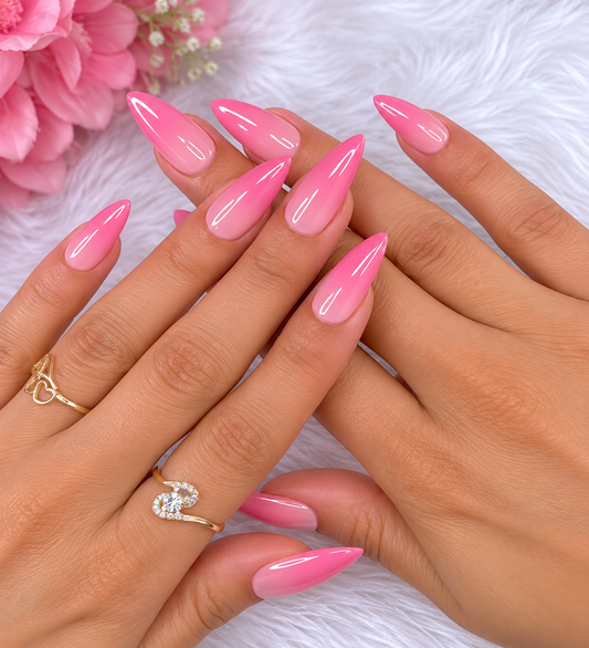 Pink Petal Ombre Nails
