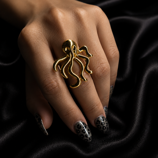 Golden Octopus Ring