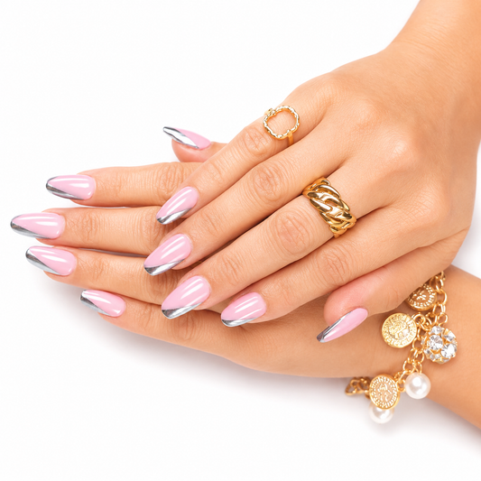 Silver Veil Nails