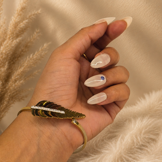 Noir Feather Crystal Cuff