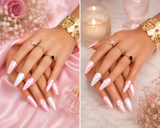 Cotton Candy Chrome Nails
