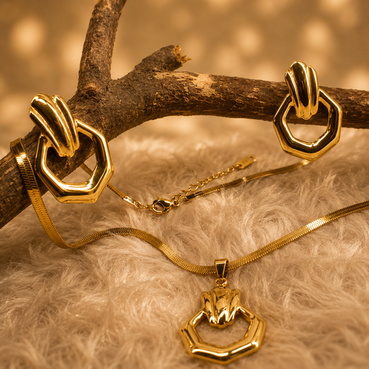 Geometric Gold Elegance Set