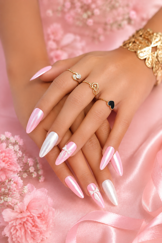 Cotton Candy Chrome Nails